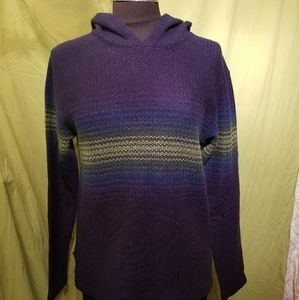 Large Purple/Blue/Green Vintage Hooded Sweater